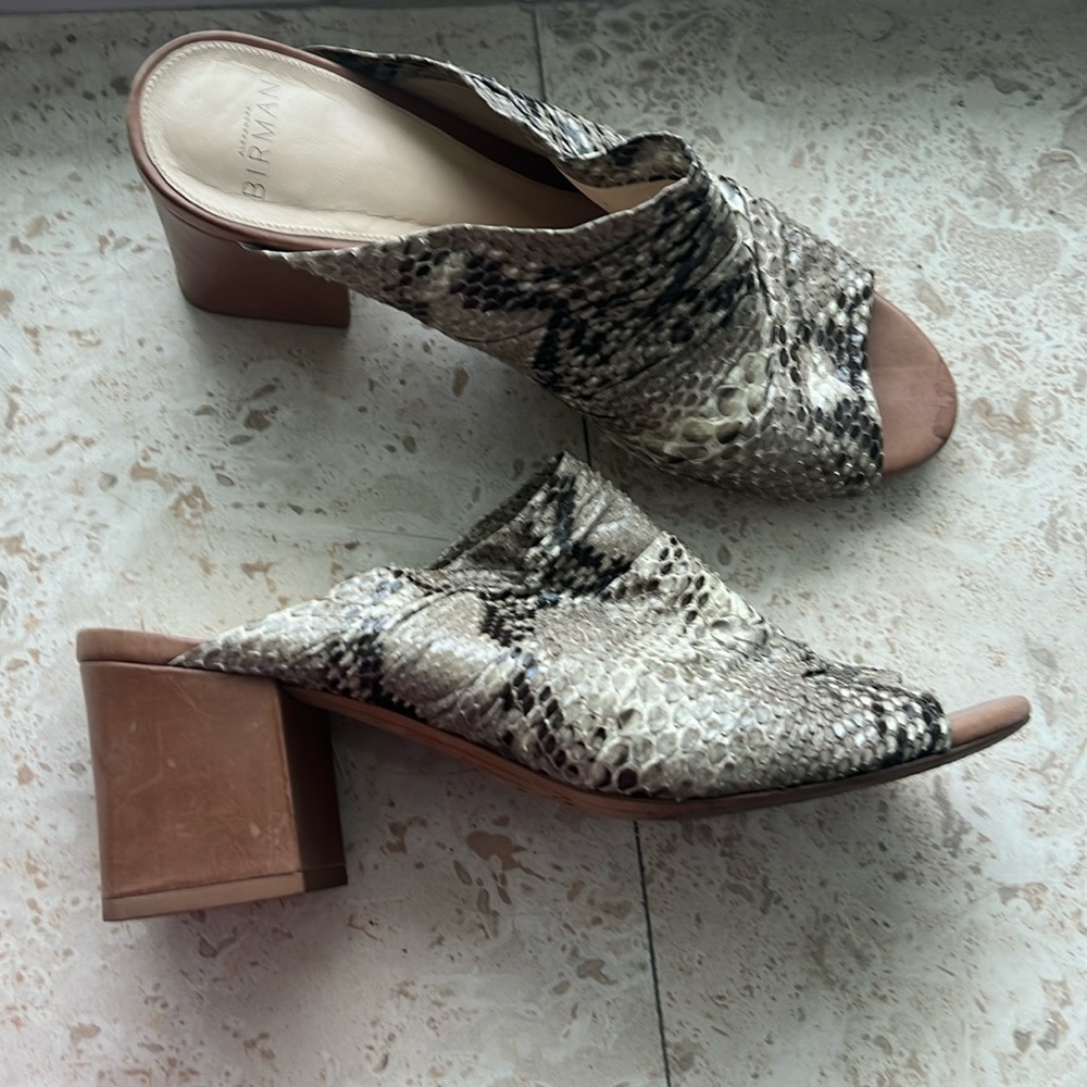 Alexandre Birman Size 39.5 Two Tone Python Mules … - image 1